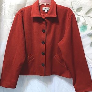 FINITY WOOL RUSTY RED CROP/SWING PEACOAT SZ 10